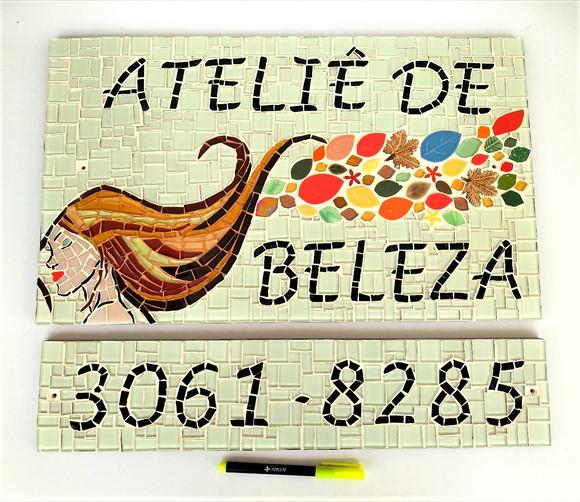 Placa de Identificação em Mosaico para Áreas Internas