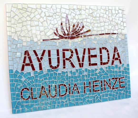 Placa de Identificação em Mosaico para Áreas Internas