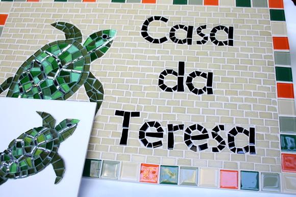 Placa de Identificação em Mosaico Tartaruga