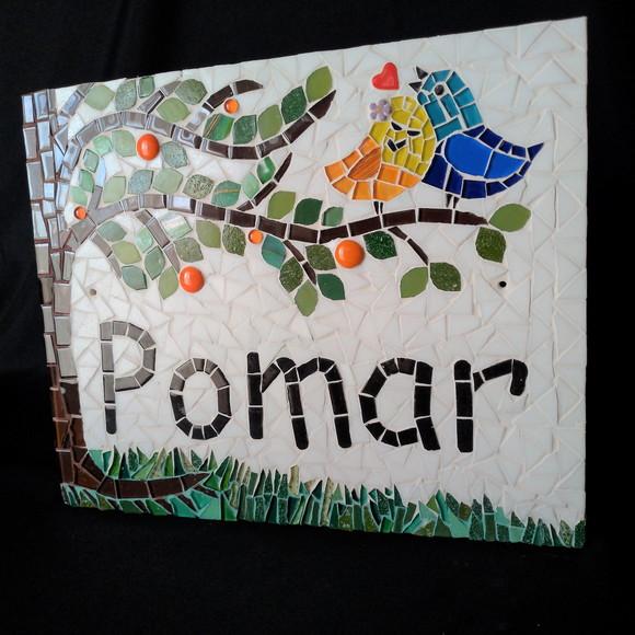 Placa em Mosaico pomar