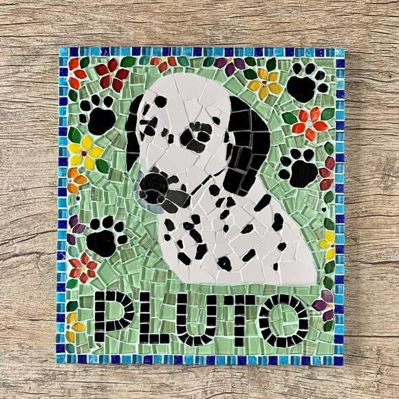 Placa em Mosaico Dog
