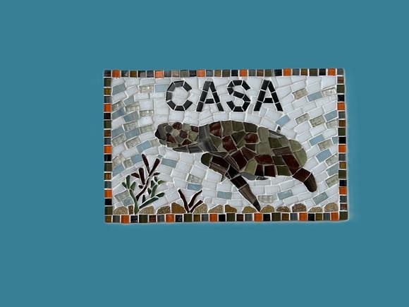 Placa em Mosaico Motivos Marinhos