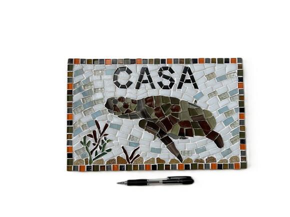 Placa em Mosaico Motivos Marinhos