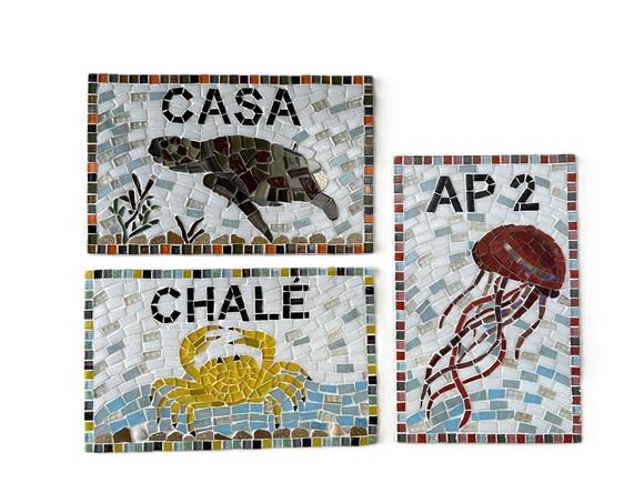 Placa em Mosaico Motivos Marinhos