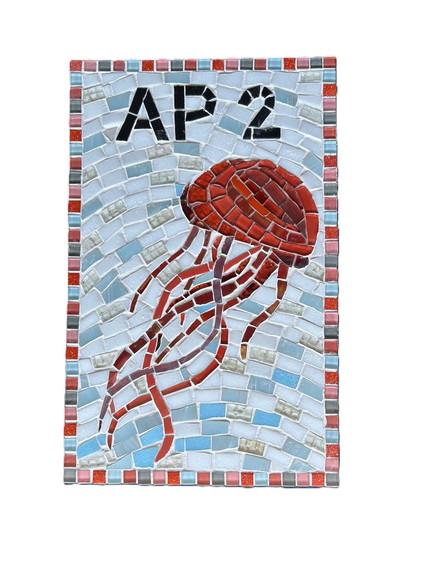 Placa em Mosaico Motivos Marinhos