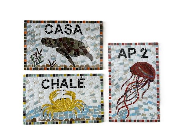 Placa em Mosaico Motivos Marinhos