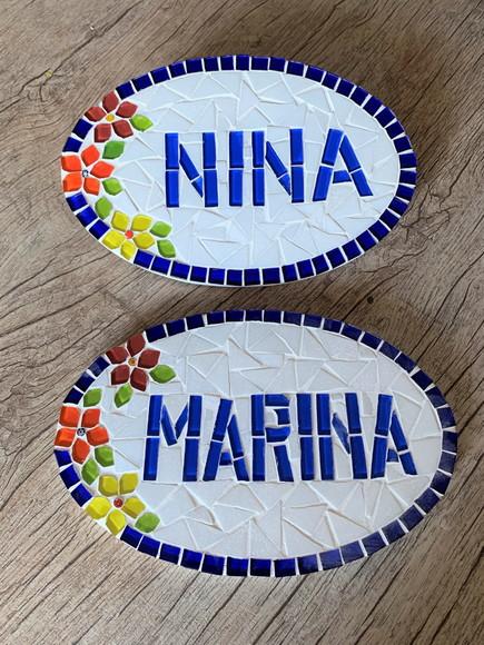 Placa Personalizada com Nome em Mosaico
