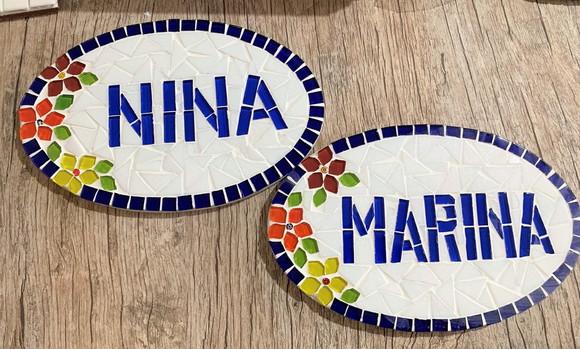 Placa Personalizada com Nome em Mosaico