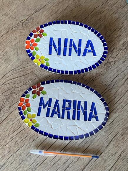 Placa Personalizada com Nome em Mosaico