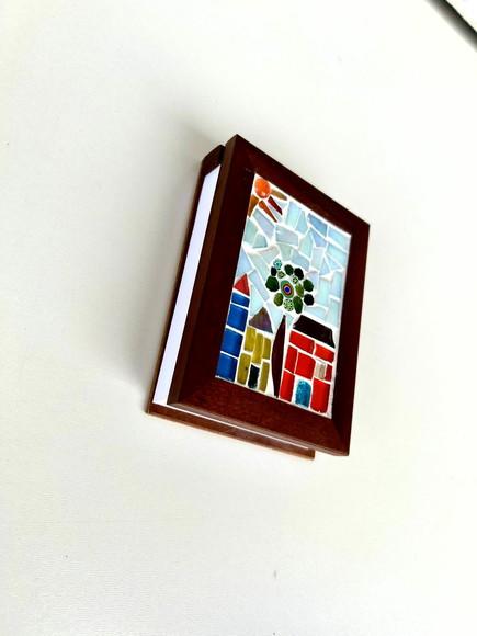 Porta Bloco de Anotações Mosaico Floral