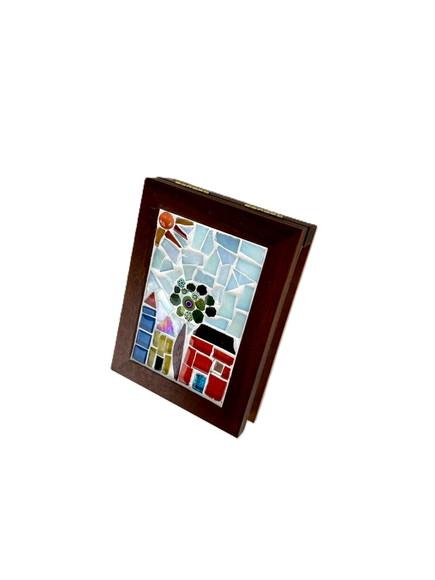 Porta Bloco de Anotações Mosaico Floral