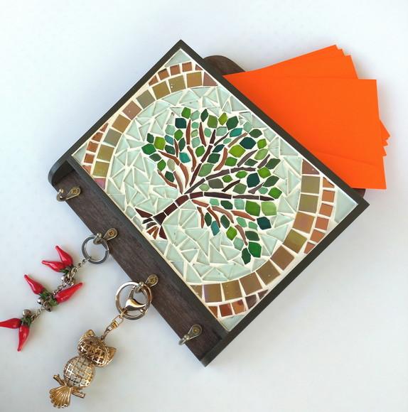 Porta Cartas e Chaves Mosaico Árvore da Vida