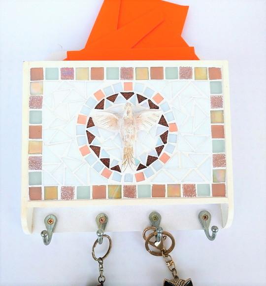 Porta Cartas e Chaves Mosaico Divino rosé