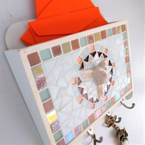 Porta Cartas e Chaves Mosaico Divino rosé