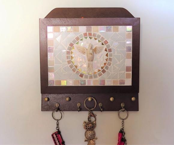 Porta Cartas e Chaves Mosaico Divino Espírito Santo