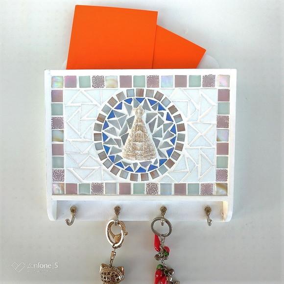 Porta Cartas e Chaves Mosaico Nossa Senhora Aparecida