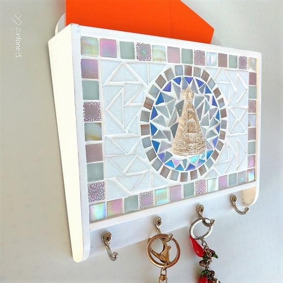 Porta Cartas e Chaves Mosaico Nossa Senhora Aparecida