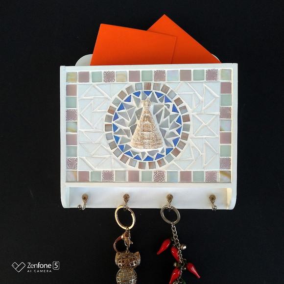 Porta Cartas e Chaves Mosaico Nossa Senhora Aparecida