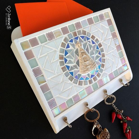 Porta Cartas e Chaves Mosaico Nossa Senhora Aparecida