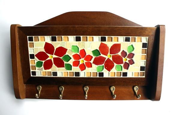 Porta Chaves Correspondência Floral Red