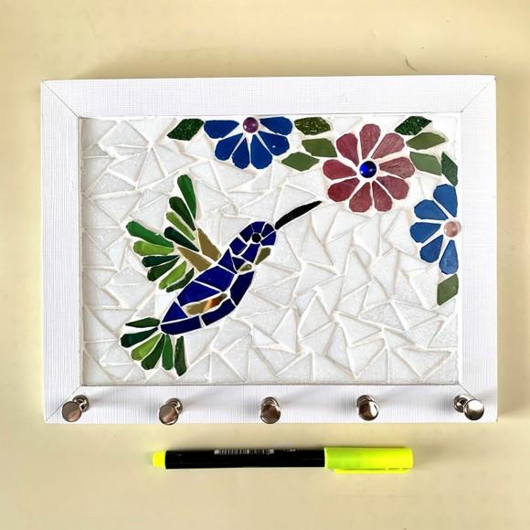 Porta Chaves Mosaico Beija-flor