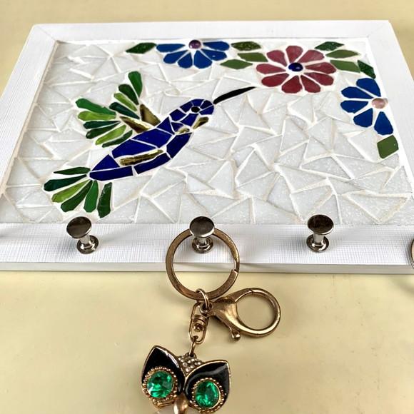 Porta Chaves Mosaico Beija-flor