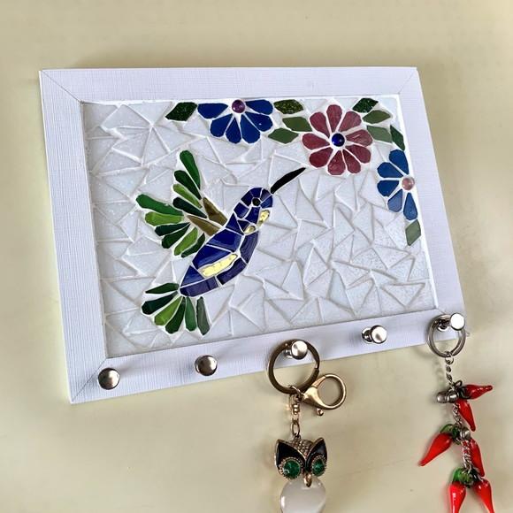 Porta Chaves Mosaico Beija-flor