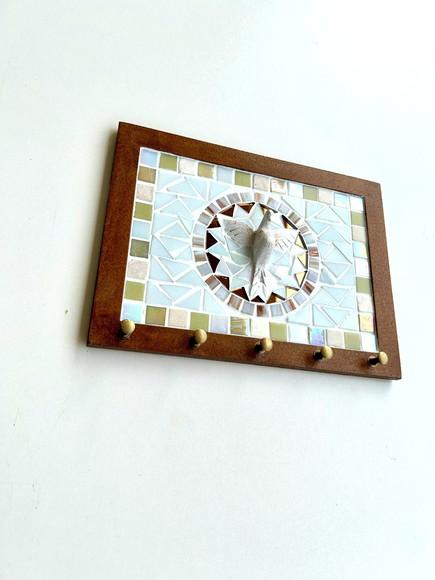 Porta Chaves Mosaico Divino Bege