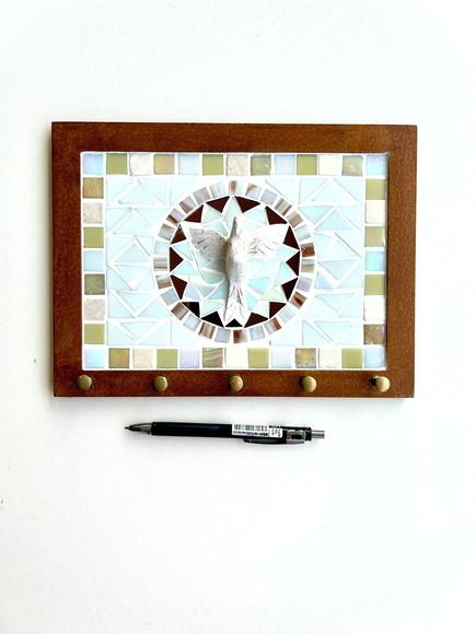 Porta Chaves Mosaico Divino Bege