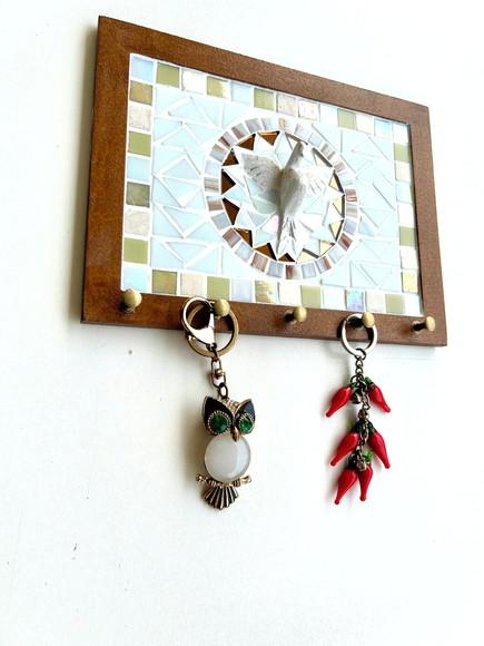 Porta Chaves Mosaico Divino Bege
