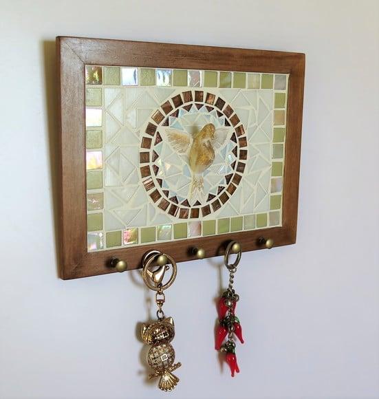 Porta Chaves Mosaico Divino Bege