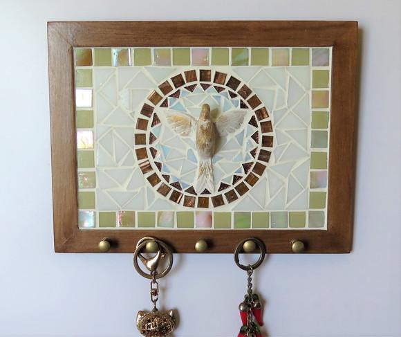 Porta Chaves Mosaico Divino Bege