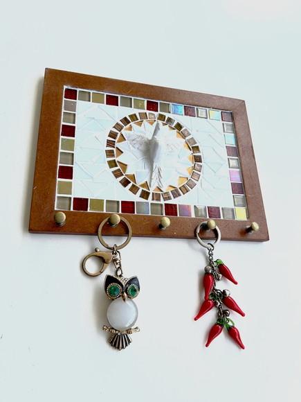 Porta Chaves Mosaico Divino Bege