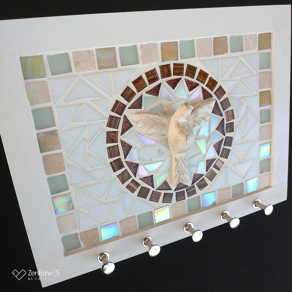 Porta Chaves Mosaico Divino Branco
