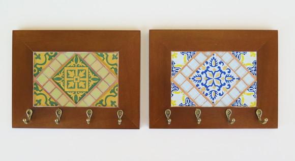 Porta Chaves Mosaico Lisboa 4 Ganchos