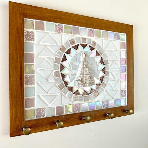 Porta Chaves Mosaico Nossa Senhora Rosé