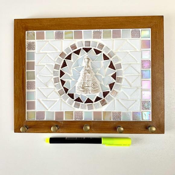 Porta Chaves Mosaico Nossa Senhora Rosé