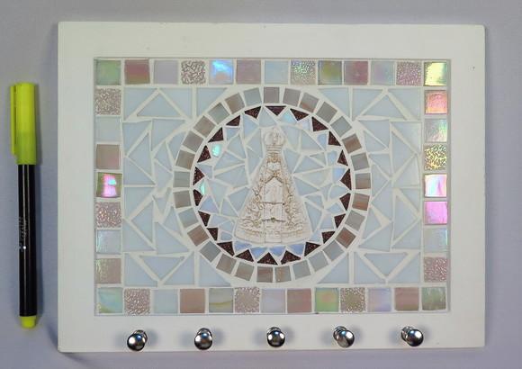 Porta Chaves Mosaico Nossa Senhora Rosé