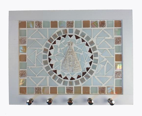 Porta Chaves Mosaico Nossa Senhora Rosé