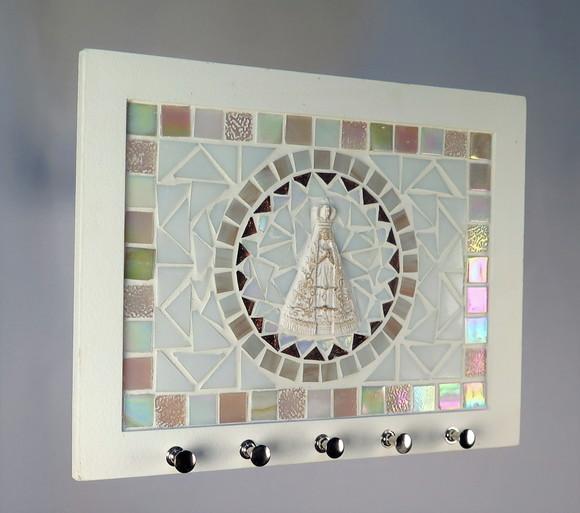 Porta Chaves Mosaico Nossa Senhora Rosé