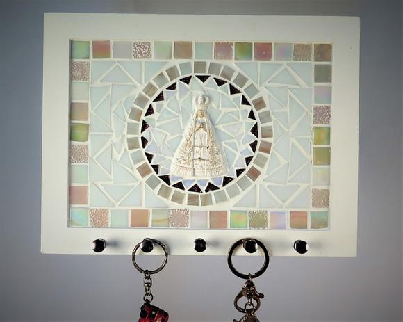 Porta Chaves Mosaico Nossa Senhora Rosé