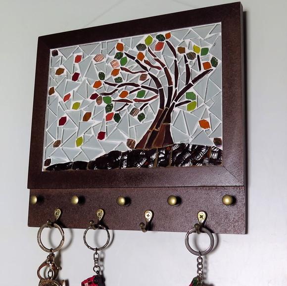 Porta Chaves Mosaico Outono