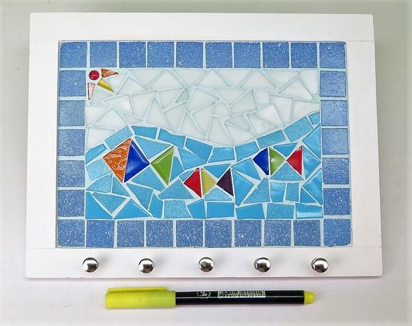 Porta Chaves Mosaico Peixes