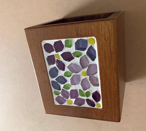 Porta Lápis em Mosaico Floral