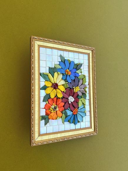 Quadrinho em Mosaico Contemporâneo Gérberas