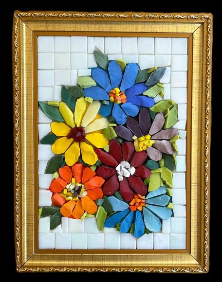 Quadrinho em Mosaico Contemporâneo Gérberas