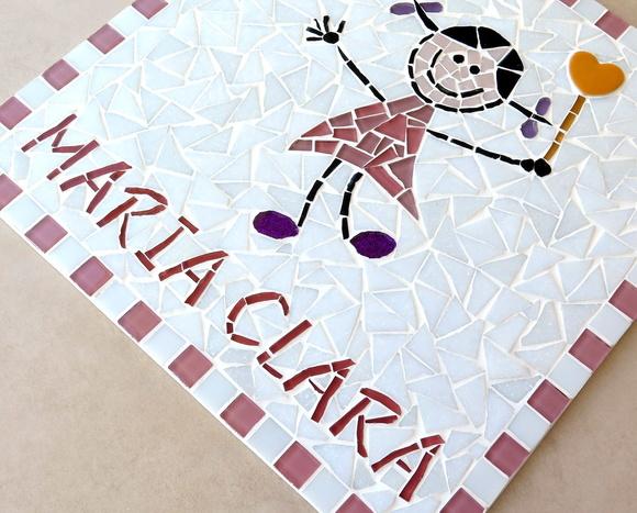 Quadrinho Maternidade Menina em Mosaico