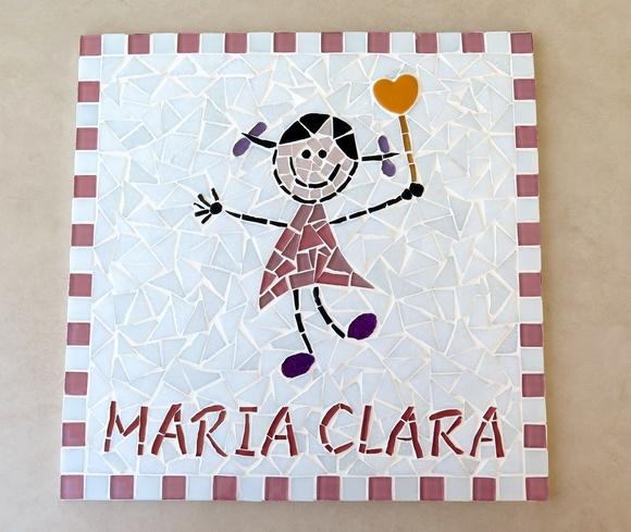 Quadrinho Maternidade Menina em Mosaico
