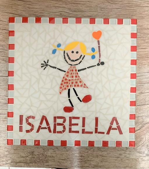 Quadrinho Menina em Mosaico