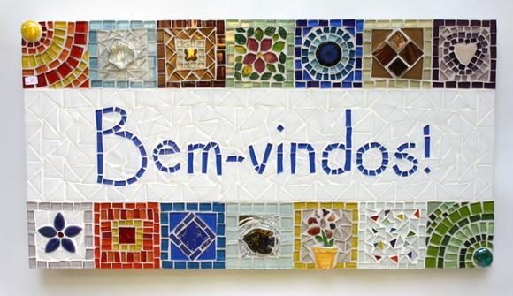 Quadro Bem-vindos em Mosaico